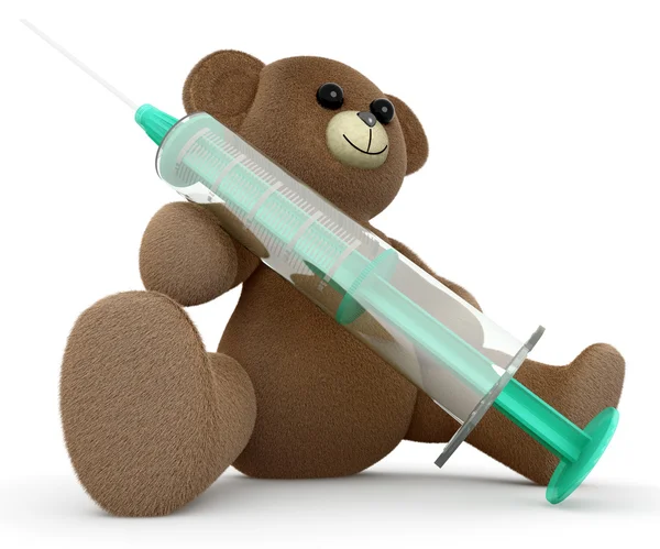 Syringe Teddy — Stock Photo, Image
