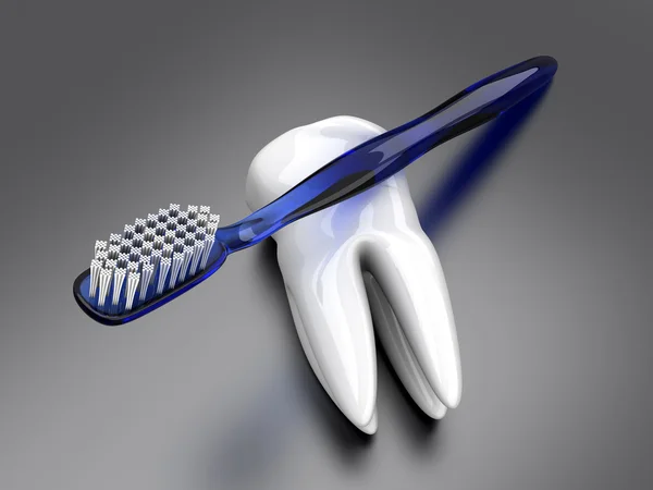 Toothbrush with a Tooth — Stock Photo, Image