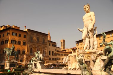 Fountain of Neptune in Florence clipart