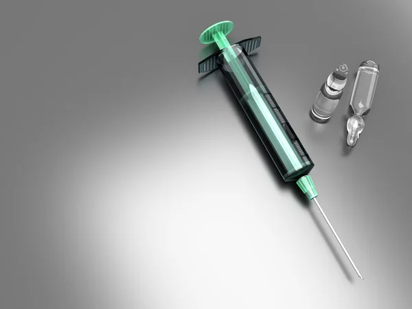 Syringe with Ampules — Stock Photo, Image