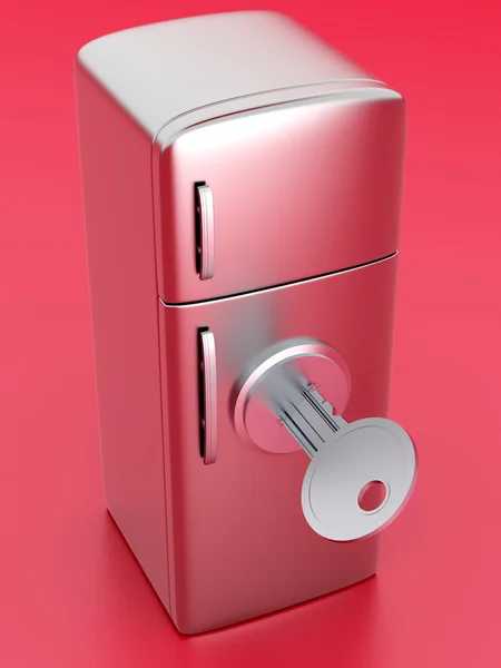 Verschlossener Kühlschrank — Stockfoto