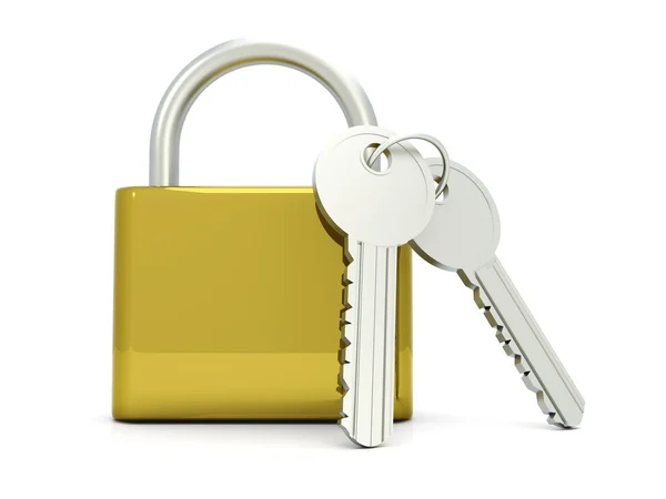 Padlock met toetsen — Stockfoto