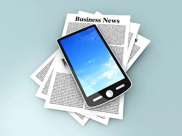 Smartphone in the Business News — Stock Photo, Image