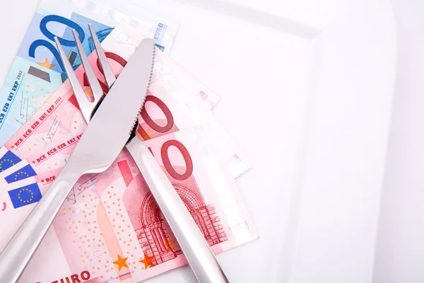 Eating Euros — Stock Photo, Image