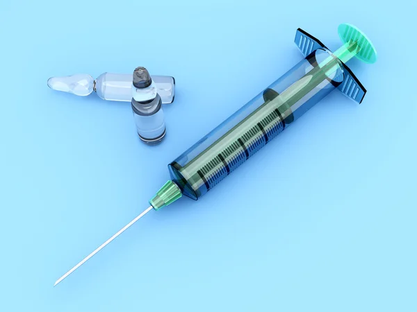 Syringe with Ampules — Stock Photo, Image