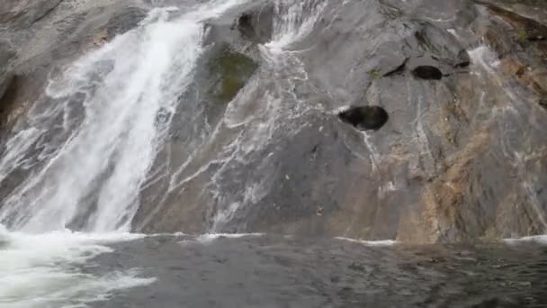 Wasser fließt über einen Felsen — Stockvideo