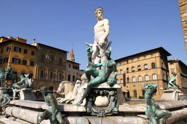 Fuente de Neptuno en Florencia — Foto de Stock