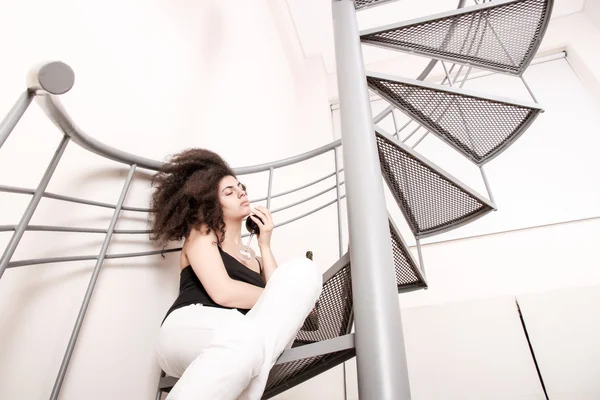 Red wine on the stairs — Stock Photo, Image