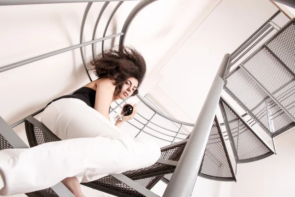 Red wine on the stairs — Stock Photo, Image