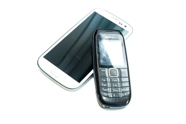 Old and new cellphones — Stock Photo, Image