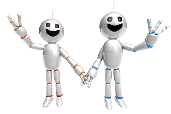 Cartoon Robot couple — Stock Photo, Image