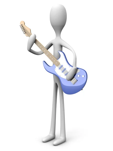 एक गिटार के साथ कार्टून चरित्र — स्टॉक फ़ोटो, इमेज