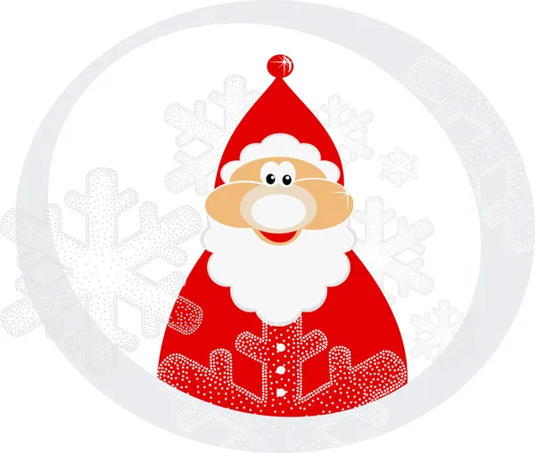 Happy Cartoon Santa Claus with snow — Stock Photo, Image