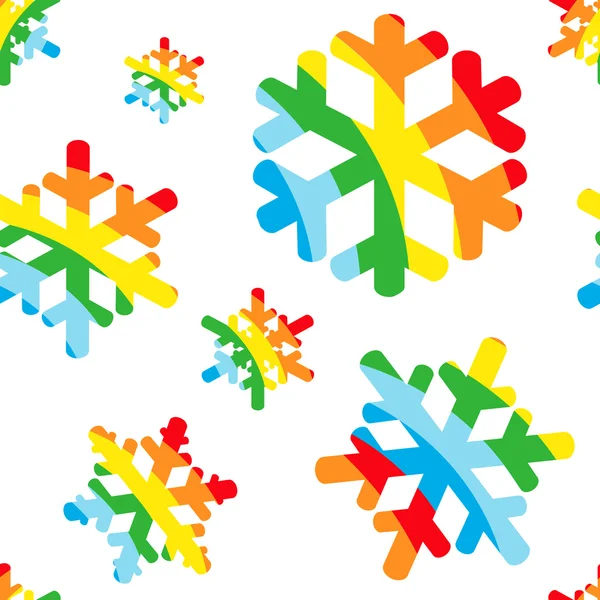 Gelukkig Kerstmis patroon met regenboog sneeuw — Stockfoto