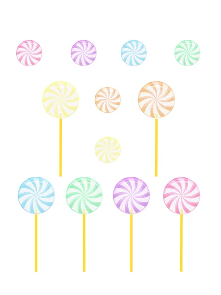 Different coloured candies — Stock Vector