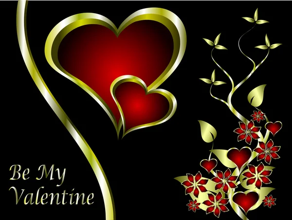 A red and black vector valentines background — Stock Vector