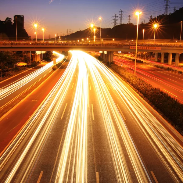 Auto lichten routes — Stockfoto