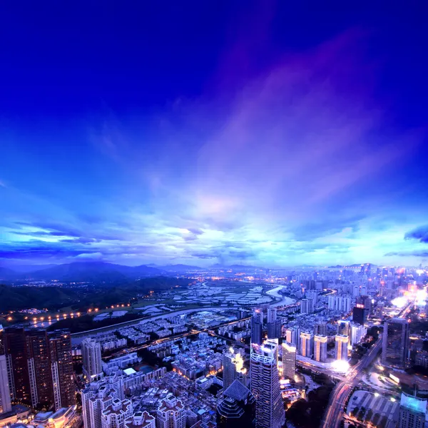 Şehrin havadan görünüşü — Stok fotoğraf