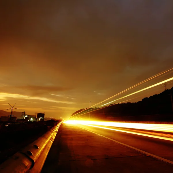 Auto-estrada à noite — Fotografia de Stock