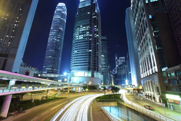 Hong Kong centro de negocios al amanecer — Foto de Stock