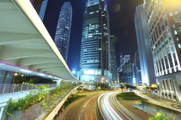 Hong Kong centro de negocios al amanecer — Foto de Stock