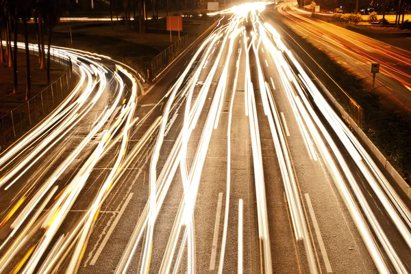 Light traces in the city — Stock Photo, Image