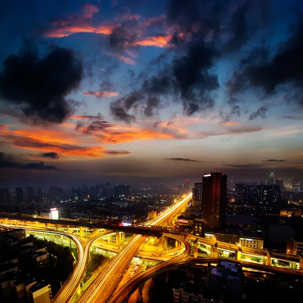 Overpass na noite — Fotografia de Stock