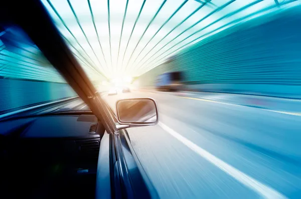 Fast cars in tunnel — Stock Photo, Image