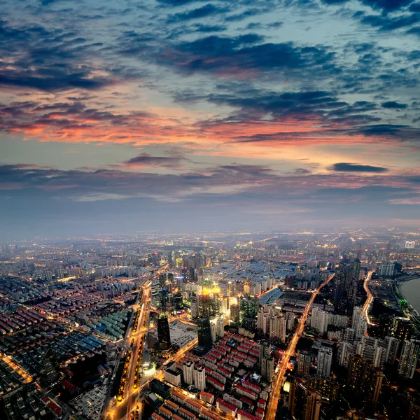 Skyline naplementekor — Stock Fotó