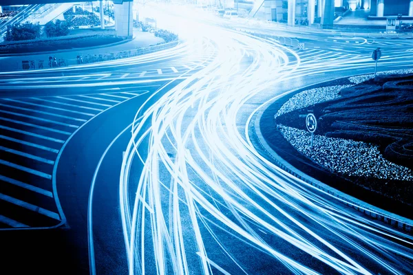 The light trails on the steet — Stock Photo, Image