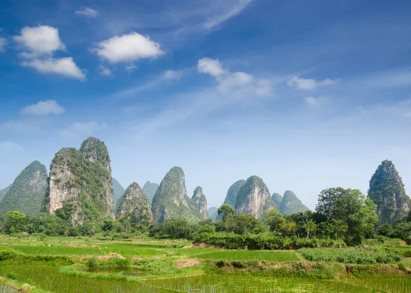 Typical landscape in Yangshuo Guilin, China — Stock Photo, Image