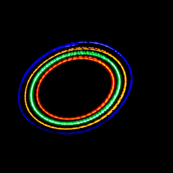 Trilha de luz circular azul — Fotografia de Stock