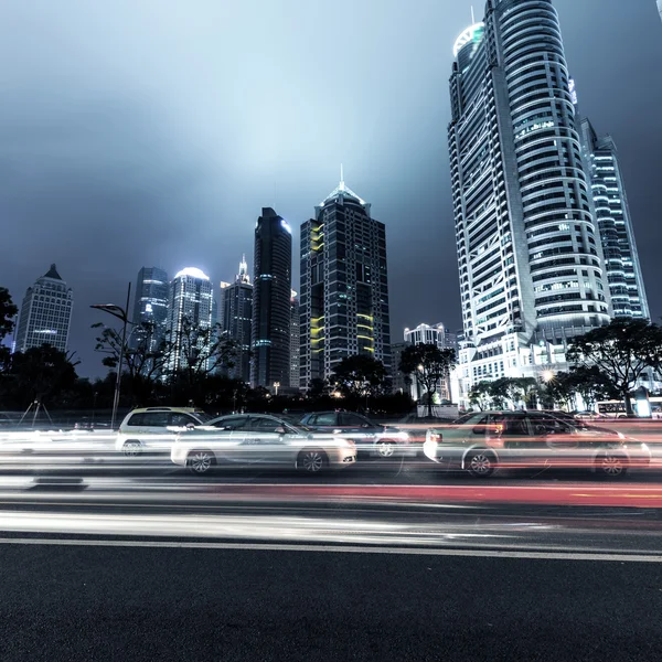 Light trails on shanghai — Stock Photo, Image