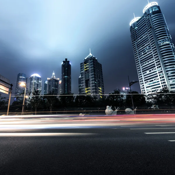 Light trails on shanghai — Stock Photo, Image