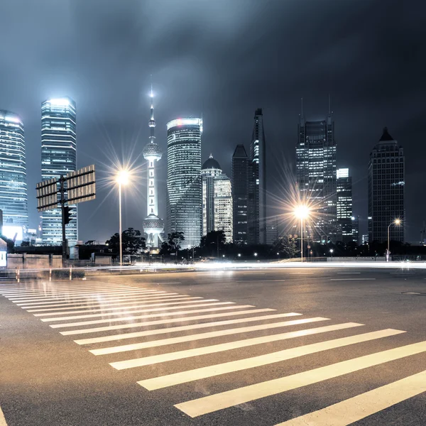 Light trails on shanghai — Stock Photo, Image