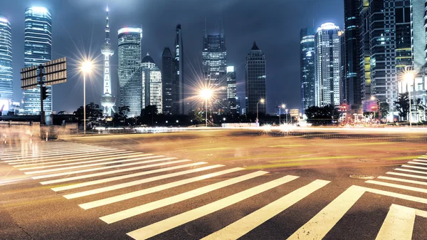 Light trails on shanghai — Stock Photo, Image