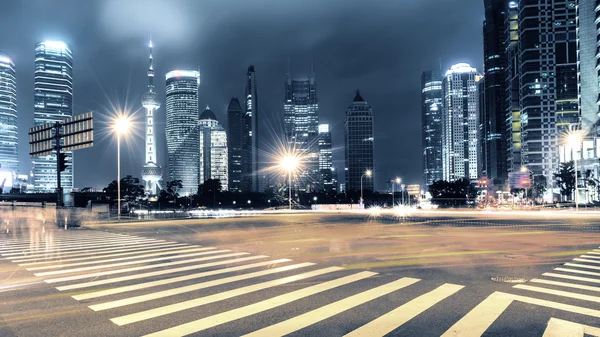 Light trails on shanghai — Stock Photo, Image