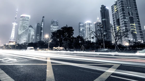 Light trails on shanghai — Stock Photo, Image