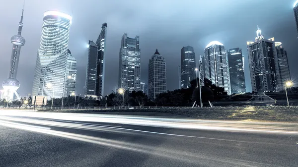 Light trails on shanghai — Stock Photo, Image