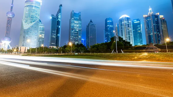 Light trails on shanghai — Stock Photo, Image