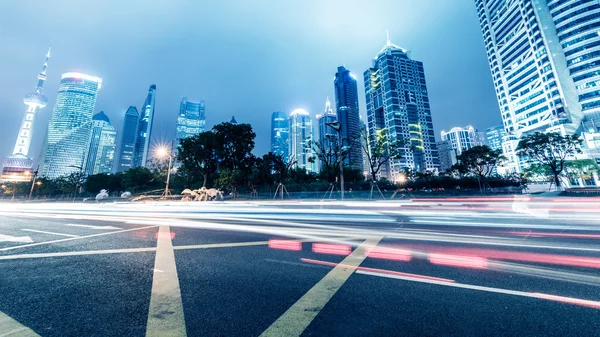 Light trails on shanghai — Stock Photo, Image