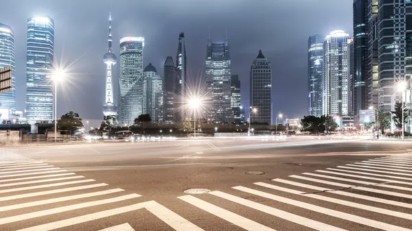 Light trails on shanghai — Stock Photo, Image