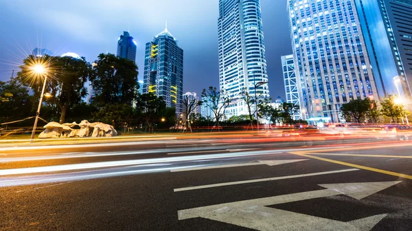 Light trails on shanghai — Stock Photo, Image