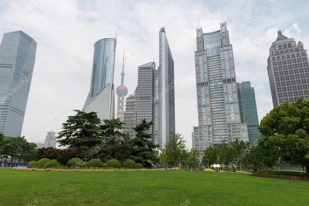 grass and city