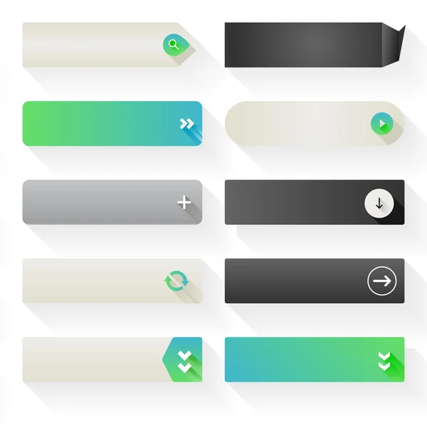 Flat Web Button Elements — Stockvector