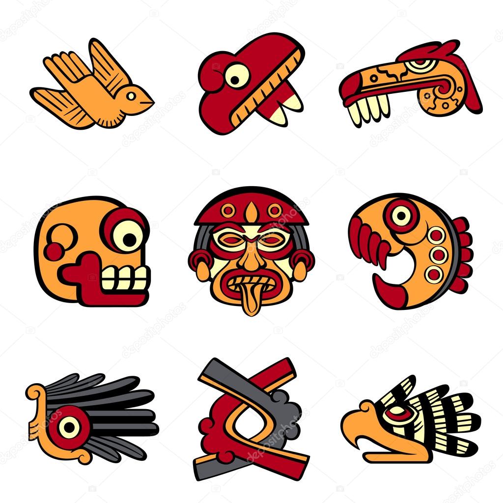 Vektorgrafiken Azteken Symbole Vektorbilder Azteken Symbole Depositphotos