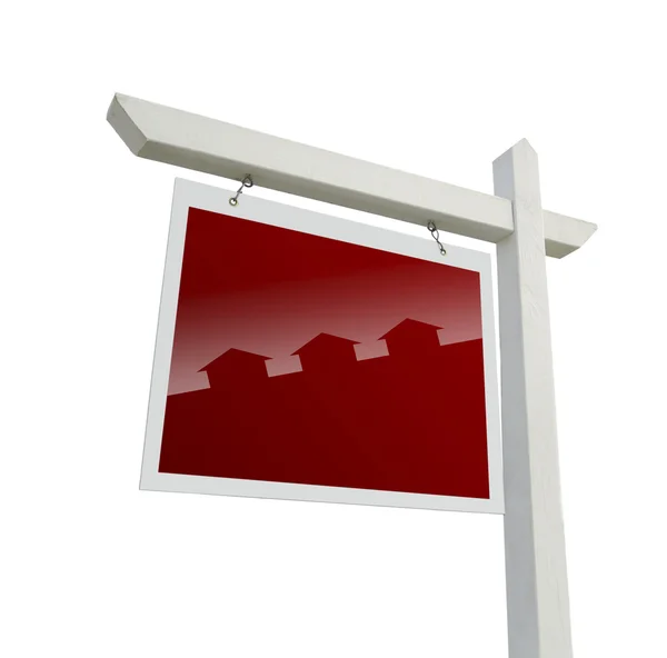 Real Estate Sign with House Silhouette with Clipping Path — Stock Photo, Image