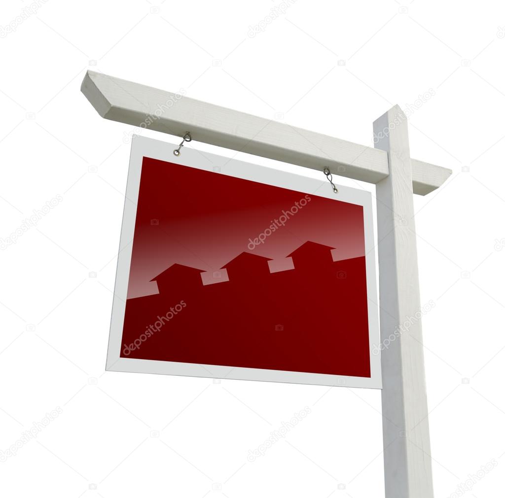 Real Estate Sign with House Silhouette with Clipping Path