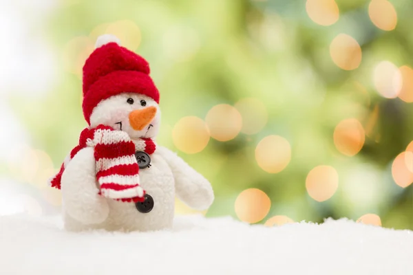 Carino pupazzo di neve su sfondo astratto — Foto Stock