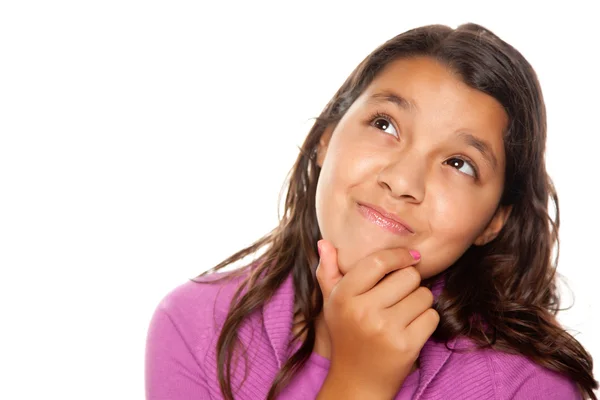 Menina bastante hispânica Pensando — Fotografia de Stock